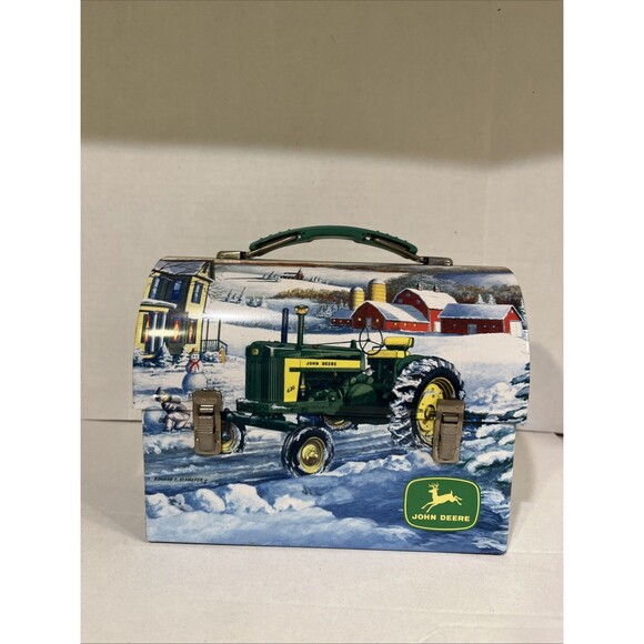 John Deere Tractor Tin Lunch Box Reproduction for Decorative Use and Storage - Picture 2 of 12